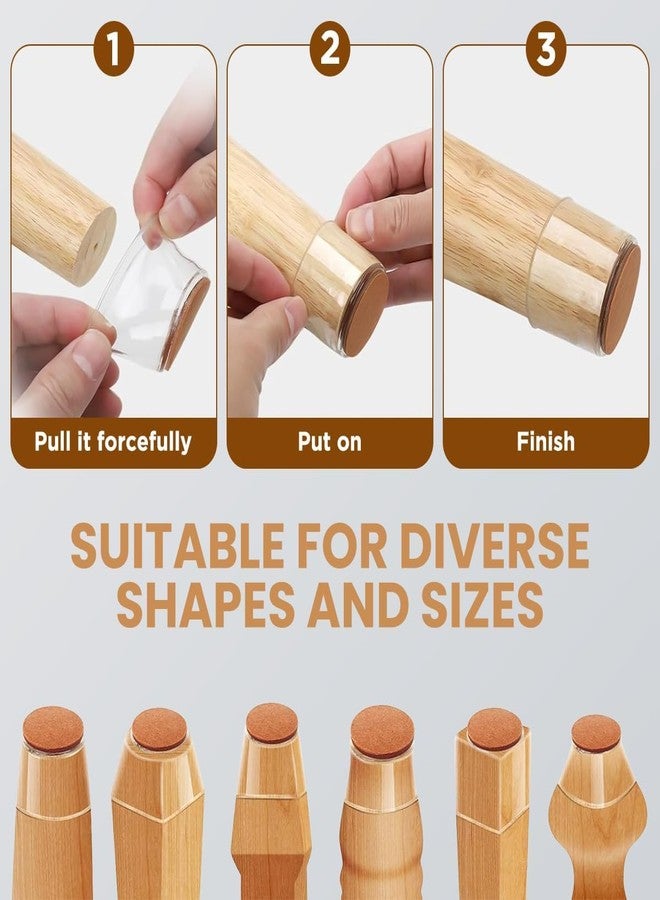 ZTOCOZ 8 Pcs Silicone Chair Leg Floor Protectors, Premium Felt Furniture Pads for Hardwood Floors, Furniture Sliders for Chair Legs, Stool Leg Protectors Cap for Avoid Noise and Scratches (Clear, Large) - Image 4